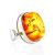 Adjustable Silver Ring With Cognac Amber The Glow, Ring Size: Adjustable, image 