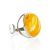 Bright Open Silver Ring With White Amber The Glow, Ring Size: Adjustable, image 