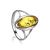 Luminous Lemon Amber Ring In Sterling Silver The Sophia, Ring Size: 4 / 15, image 