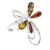 Stylish Sterling Silver Ring With Multicolor Amber The Dragonfly, Ring Size: 9.5 / 19.5, image 