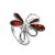 Stylish Sterling Silver Ring With Cognac Amber The Dragonfly, Ring Size: 8.5 / 18.5, image 