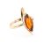 Golden Ring With Leaf Cut Amber The Liana, Ring Size: 8.5 / 18.5, image 