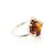 Geometric Amber Ring In Sterling Silver The Hermitage, Ring Size: Adjustable, image 