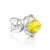 Adjustable Lemon Amber Ring In Sterling Silver The Flamenco, Ring Size: Adjustable, image 