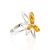Lemon Amber Ring In Sterling Silver The Verbena, Ring Size: 4 / 15, image 