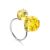 Luminous Lemon Amber Ring In Sterling Silver The Paris, Ring Size: Adjustable, image 