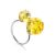Luminous Lemon Amber Ring In Sterling Silver The Paris, Ring Size: 8 / 18, image 