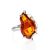 Adjustable Amber Ring In Sterling Silver The Rialto, Ring Size: Adjustable, image 
