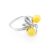 Honey Amber Ring In Sterling Silver The Paradise, Ring Size: 4 / 15, image 