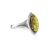 Lovely Silver Ring With Leaf Cut Amber The Amaranth, Ring Size: 5 / 15.5, image 