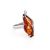 One Size Amber Ring In Sterling Silver The Rialto, Ring Size: Adjustable, image 