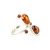 Cognac Amber Ring In Sterling Silver The Symphony, Ring Size: 4 / 15, image 