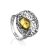 Bold Silver Ring With Lemon Amber The Venus, Ring Size: 5.5 / 16, image 