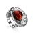 Dazzling Adjustable Amber Ring In Sterling Silver The Venus, Ring Size: Adjustable, image 