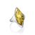 Sterling Silver Ring With Luminous Lemon Amber The Taurus, Ring Size: 5 / 15.5, image 