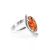 Lovely Amber Ring In Sterling Silver The Verbena, Ring Size: 5 / 15.5, image 