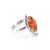 Lovely Amber Ring In Sterling Silver The Verbena, Ring Size: 9.5 / 19.5, image 