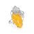Charming Handmade Honey Amber Ring In Sterling Silver The Dew, Ring Size: Adjustable, image 
