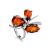 Sterling Silver Ring With Cognac Amber The Verbena, Ring Size: 11.5 / 21, image 