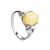 Butterscotch Amber Ring In Sterling Silver The Prussia, Ring Size: 5 / 15.5, image 