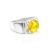 Lemon Amber Ring In Sterling Silver The Rondo, Ring Size: 5 / 15.5, image 