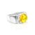 Lemon Amber Ring In Sterling Silver The Rondo, Ring Size: 5 / 15.5, image 