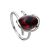 Adjustable Sterling Silver Ring With Cherry Amber The Vivaldi, Ring Size: Adjustable, image 