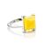 Geometric Amber Ring In Sterling Silver The Athena, Ring Size: 5 / 15.5, image 
