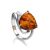 Sterling Silver Ring With Cognac Amber The Acapulco, Ring Size: 5.5 / 16, image 