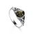 Romantic Silver Ring With Green Amber The Freya, Ring Size: 5.5 / 16, image 