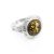Cocktail Ring In Sterling Silver With Bright Green Amber The Hermitage, Ring Size: 5 / 15.5, image 