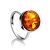 Sterling Silver Ring With Lemon Amber The Furor, Ring Size: Adjustable, image 