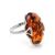 Cognac Amber Ring In Sterling Silver The Rendezvous, Ring Size: 6 / 16.5, image 