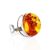Amazing Silver Ring With Cognac Amber The Glow, Ring Size: Adjustable, image 