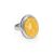 Adjustable Round Silver Ring With Honey Amber The Glow, Ring Size: Adjustable, image 