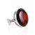Bright Cherry Amber Ring In Sterling Silver The Glow, Ring Size: Adjustable, image 