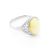 Oval Amber Ring In Sterling Silver The Carmen, Ring Size: 4 / 15, image 