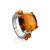 Cognac Amber Ring In Sterling Silver The Prussia, Ring Size: 7 / 17.5, image 
