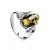 Green Amber Ring In Sterling Silver The Prussia, Ring Size: 7 / 17.5, image 