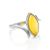 White Amber Ring In Sterling Silver The Adagio, Ring Size: 5 / 15.5, image 