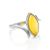 White Amber Ring In Sterling Silver The Adagio, Ring Size: 13 / 22, image 