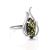 Floral Amber Ring In Sterling Silver The Tulip, Ring Size: 13 / 22, image 