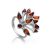 Floral Amber Ring In Sterling Silver The Dahlia, Ring Size: 4 / 15, image 