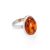 Кольцо из серебра 925 пробы и натурального искрящегося янтаря 18, Ring Size: 8 / 18, image 