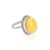 Elegant Round Honey Amber Ring In Sterling Silver The Glow, Ring Size: Adjustable, image 