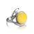 Elegant Amber Ring In Sterling Silver The  Phoenix, Ring Size: 6 / 16.5, image 