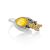 Lemon Amber Ring In Sterling Silver The Bee, Ring Size: 10 / 20, image 