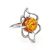 Charming Amber Ring In Sterling Silver The Daisy, Ring Size: 5 / 15.5, image 