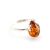 Drop Cut Amber Ring In Sterling Silver The Twinkle, Ring Size: 5 / 15.5, image 