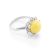 Luminous Amber Ring In Sterling Silver The Daisy, Ring Size: 5 / 15.5, image 
